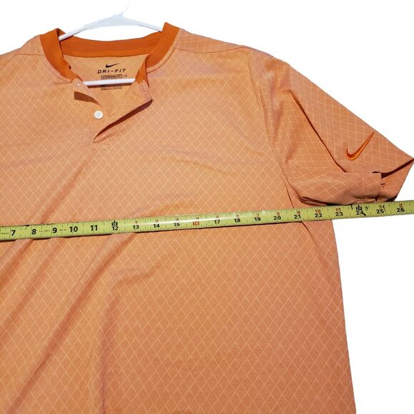Nike Dri-Fit Mens Size L Orange Standard Fit Short Sleeve Golf Polo Shirt - Picture 8 of 8